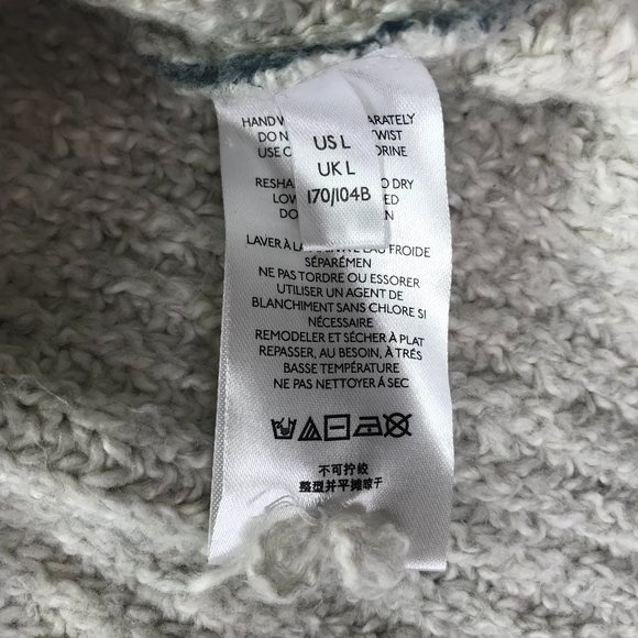 Pilcro Letterpress Anthropologie Sweater Long Sleeve, Cowl Neck Blue Cream Large - Picture 4 of 11